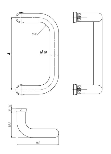 ЛДМ... FURAL 300 мм белая (алюм.) Ручка-скоба(01.300.30 RAL 9016) (5) 