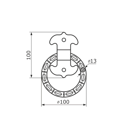 Домарт РК 100 мод.2 (черная) Ручка-кольцо (10)