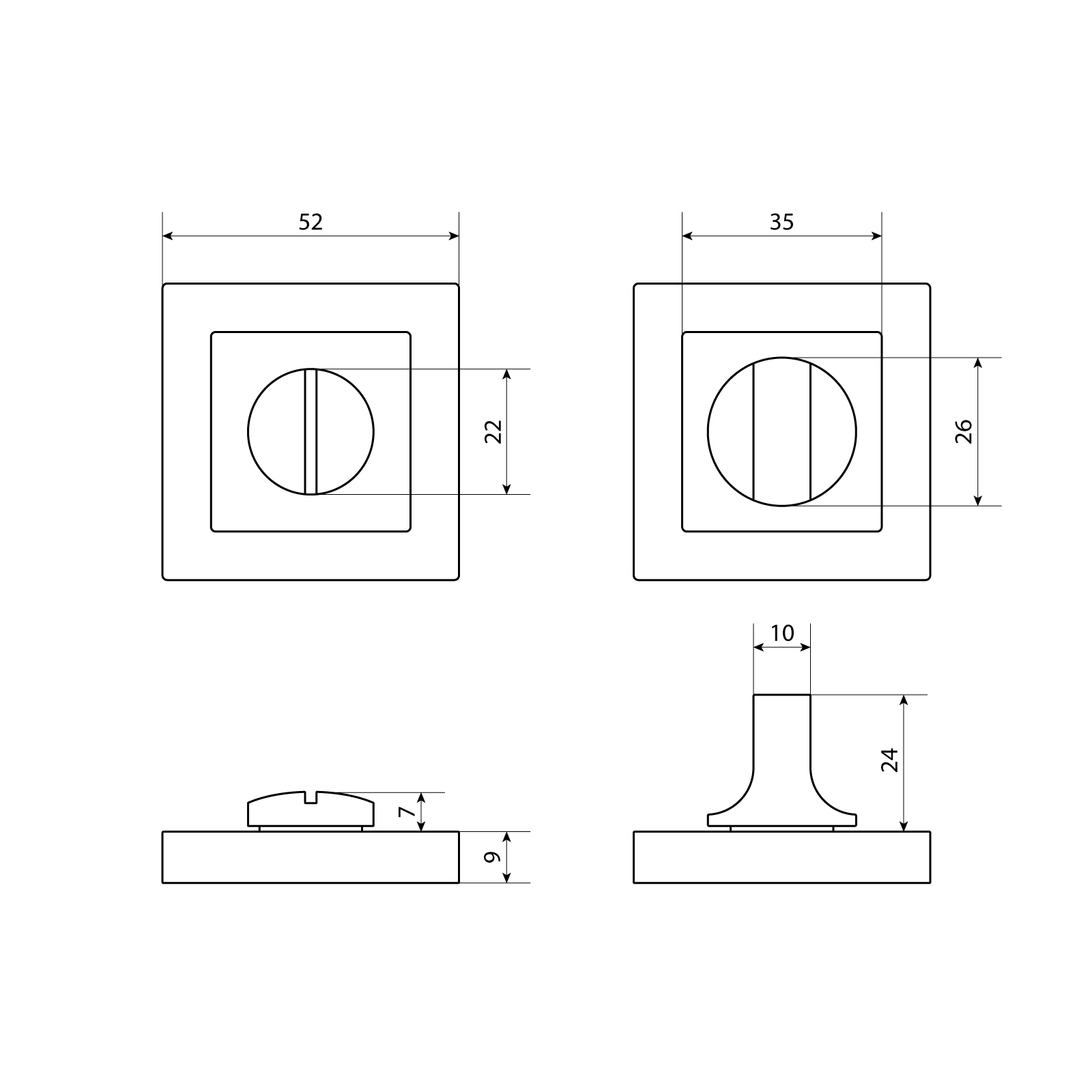 Сантехническая завертка к ручкам СТАНДАРТ P-BK-S1 MSG матовое золото (100,5)