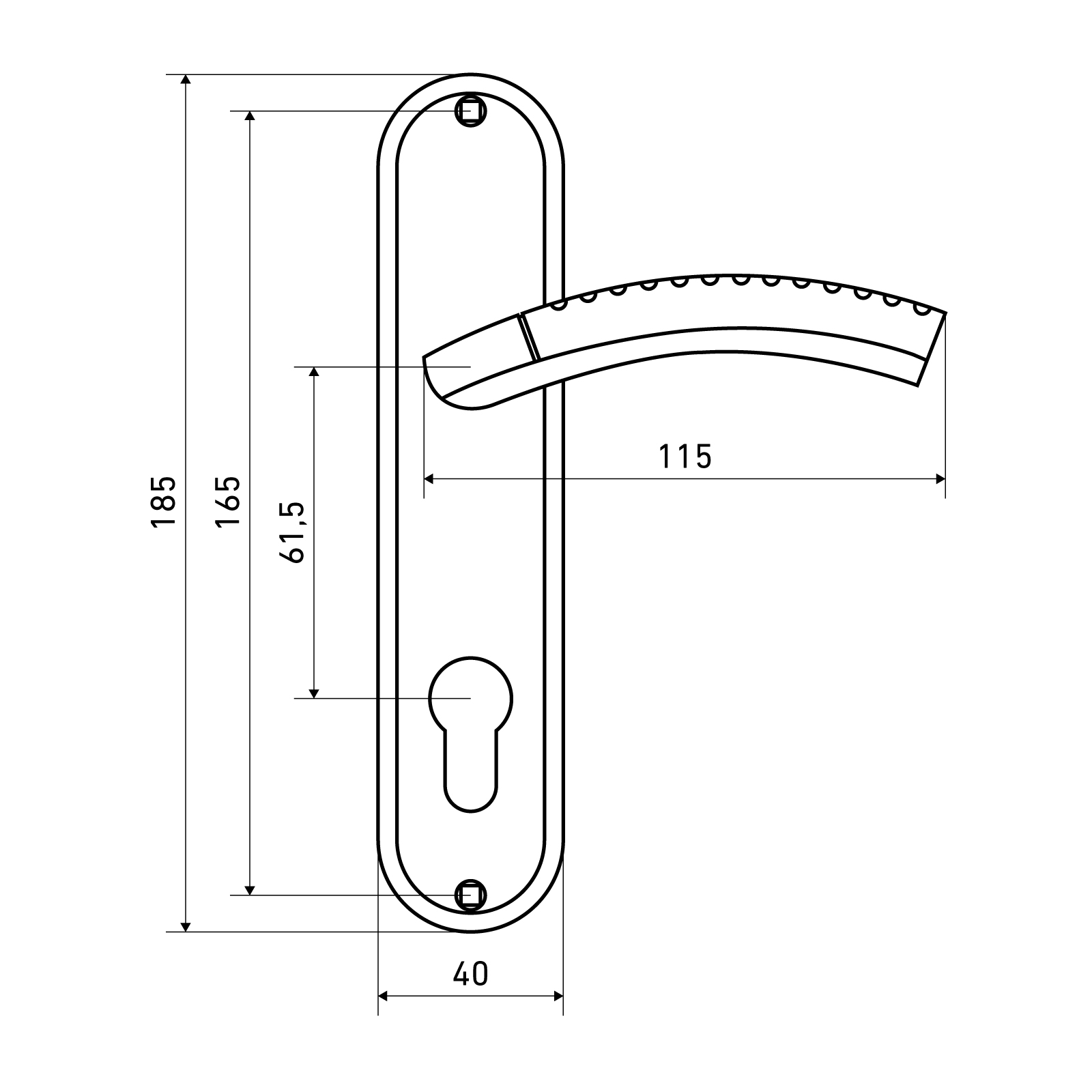 АЛЛЮР 132-1 61,5 мм CP хром Комплект ручек (20)