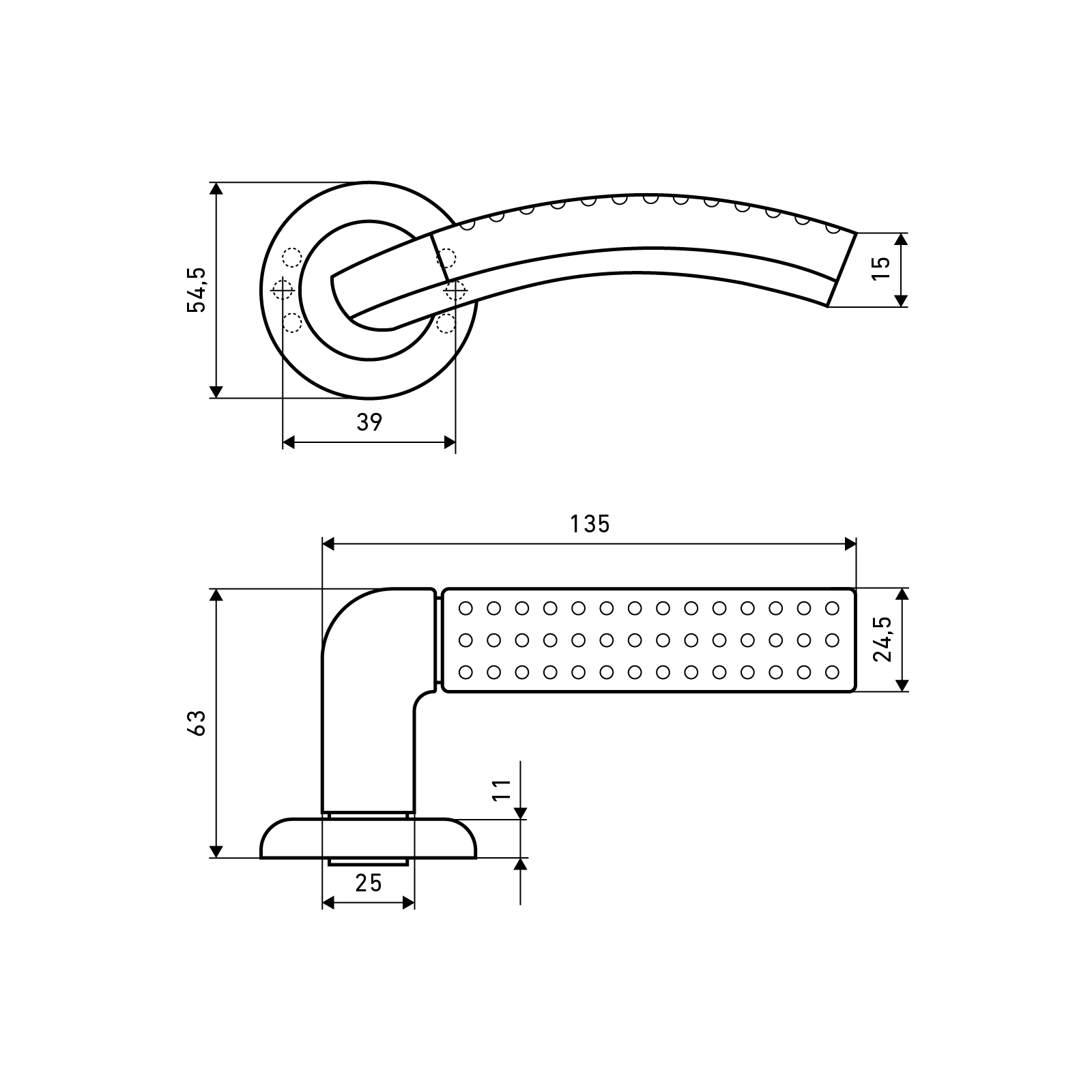 АЛЛЮР АРТ "ФОСТЕР" SN/CP (1682) мат.никель/хром С НАКЛАДКОЙ Комплект ручек (20)