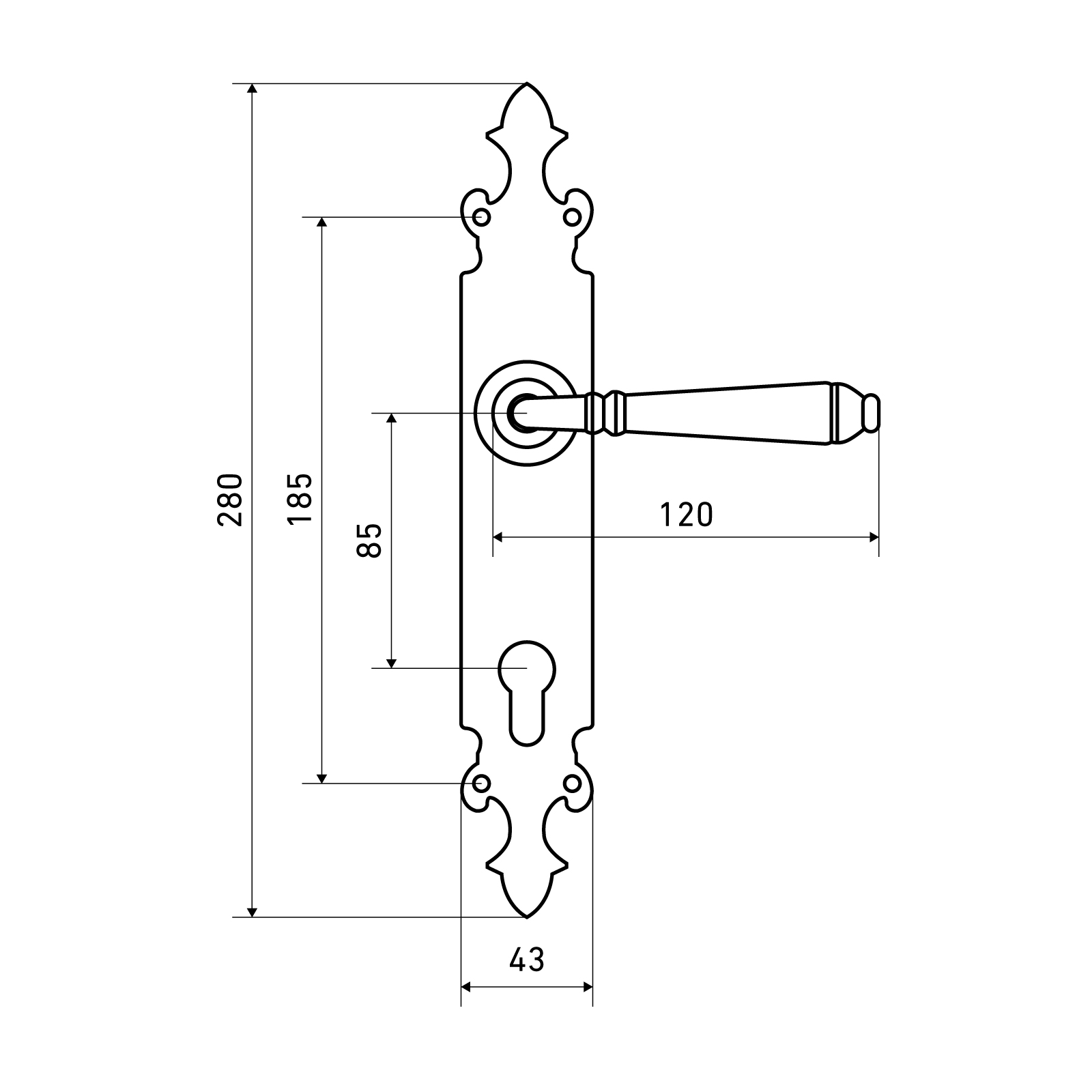 АЛЛЮР РН-57А(56А) 85 мм BL матовый черный Комплект ручек (15)