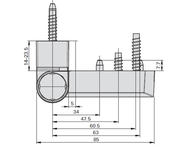 ЛДМ DH-R-23.2 (01)  (Ral 9016) петля до 80 кг белая для пластик. дверей (30)