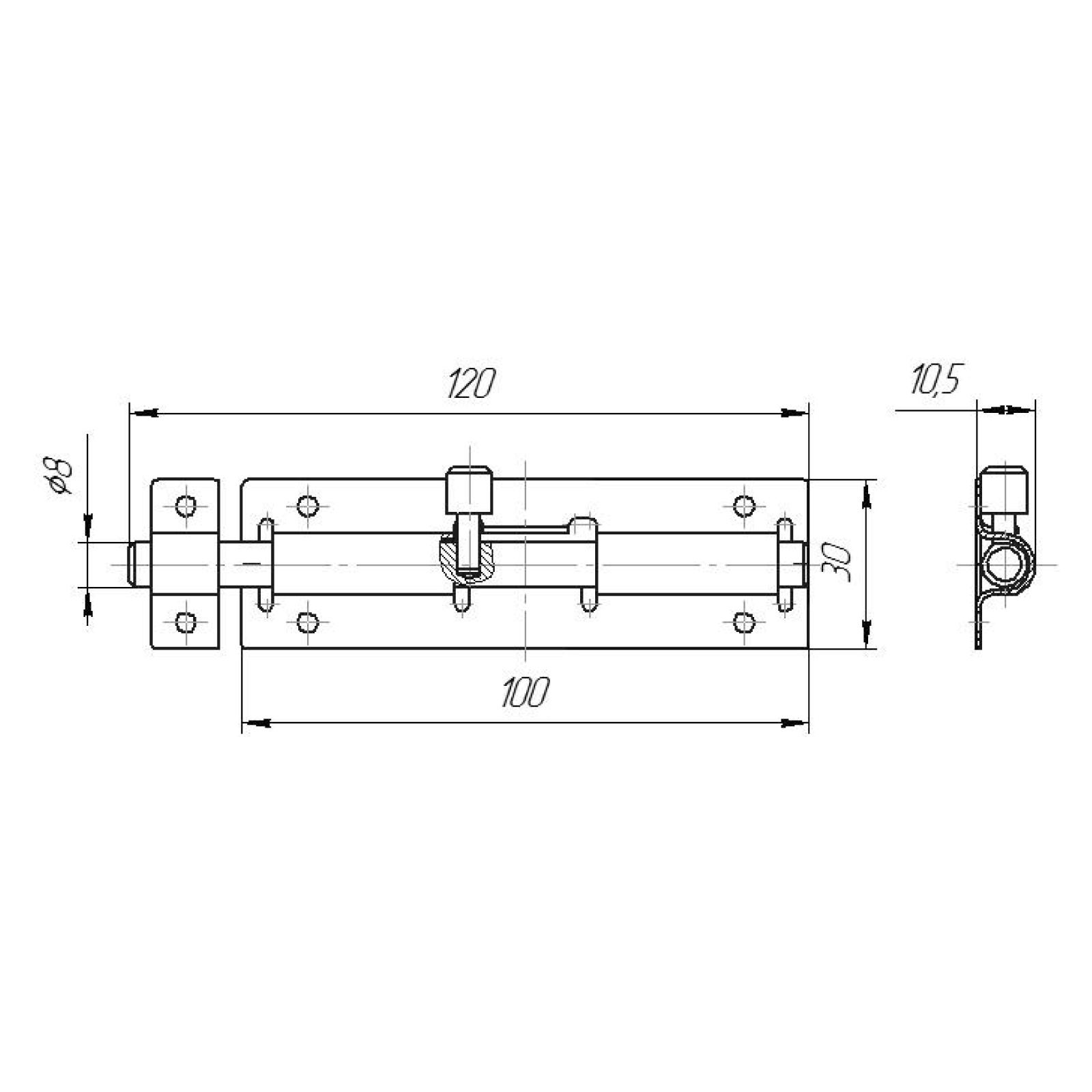Засов Киров Секрет ЗД-07 антик бронза (100,10!!!)