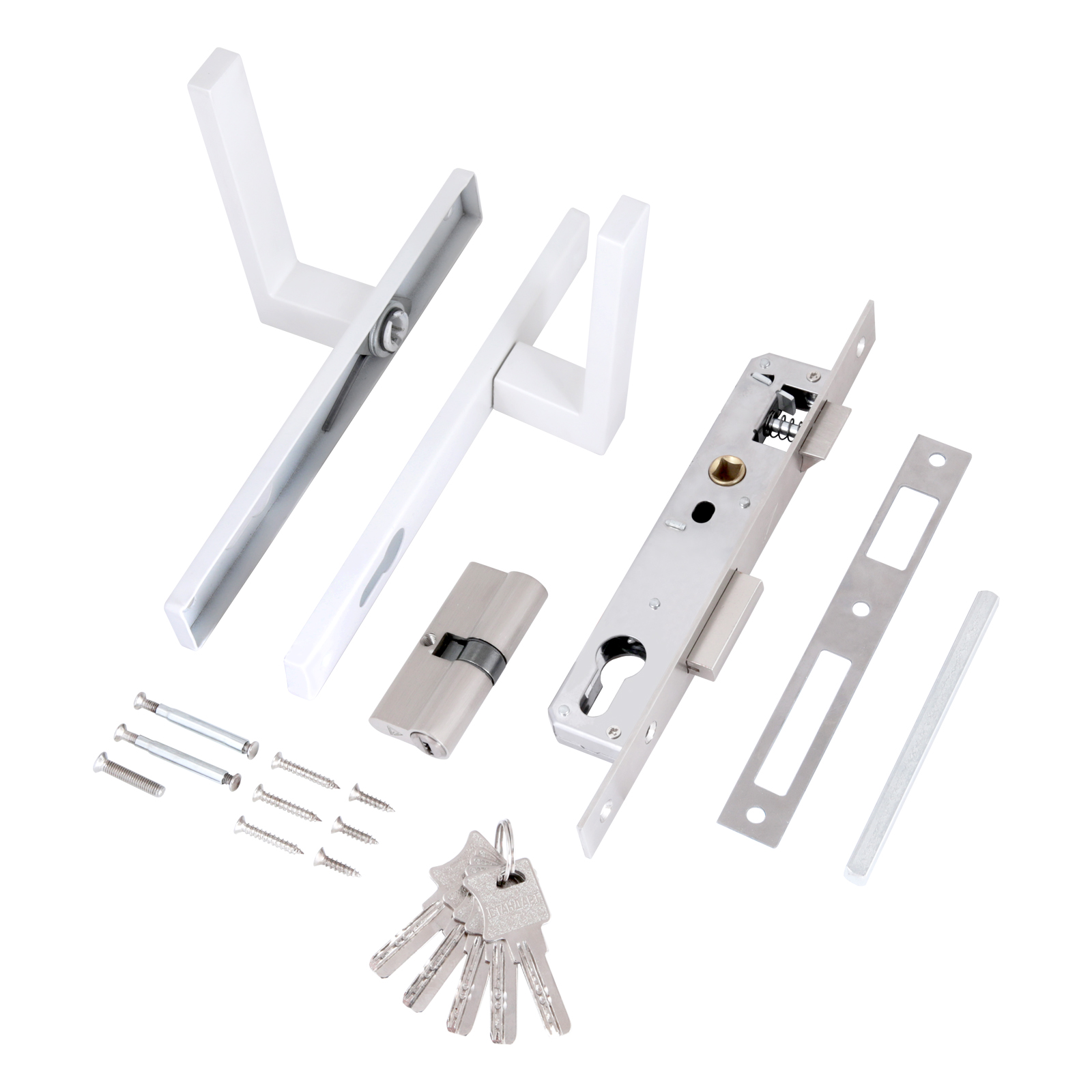 СТАНДАРТ 8520.01.9016 белый, ключ-ключ  Замок врезной с/руч  (20)