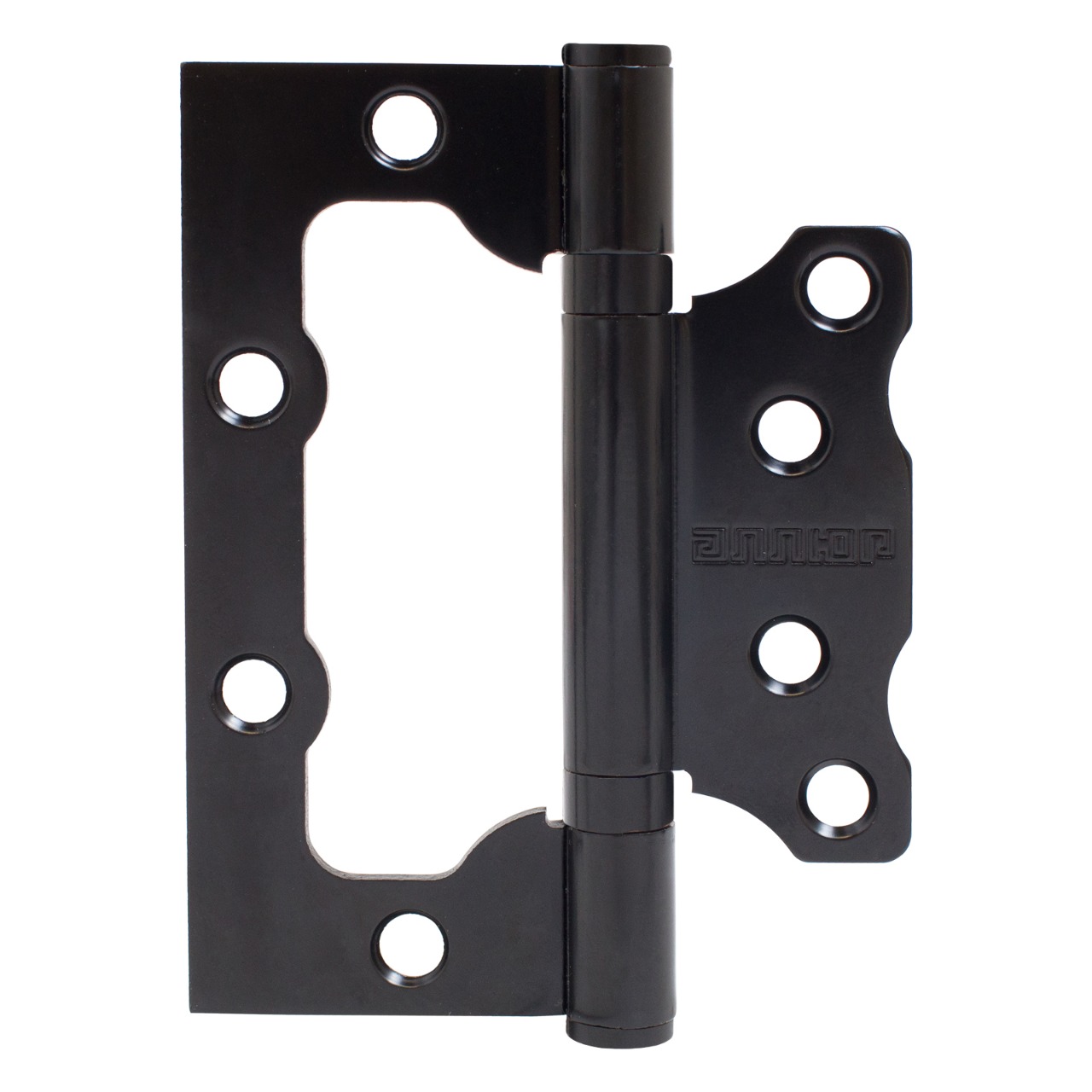 АЛЛЮР 100х75 2BB BL КОРОБКА 2,5мм матовый черный Петля накладная без врезки 2 шт (50,10)