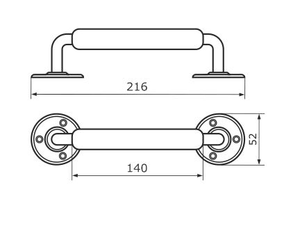 Домарт  мод.13 (220мм) дуб черная Ручка-скоба декоративная (10)