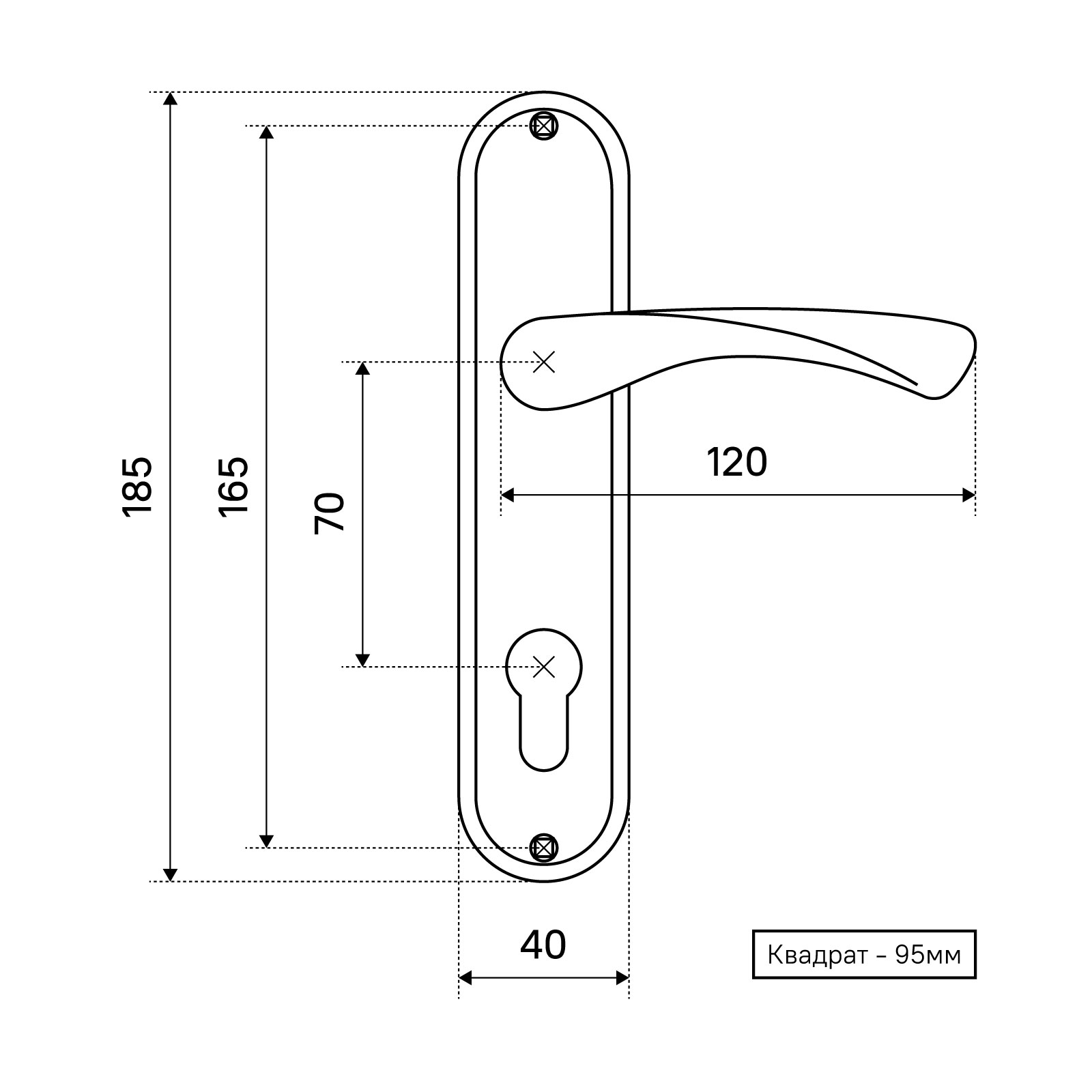 АЛЛЮР 103-1 70 мм CP хром Комплект ручек (20)