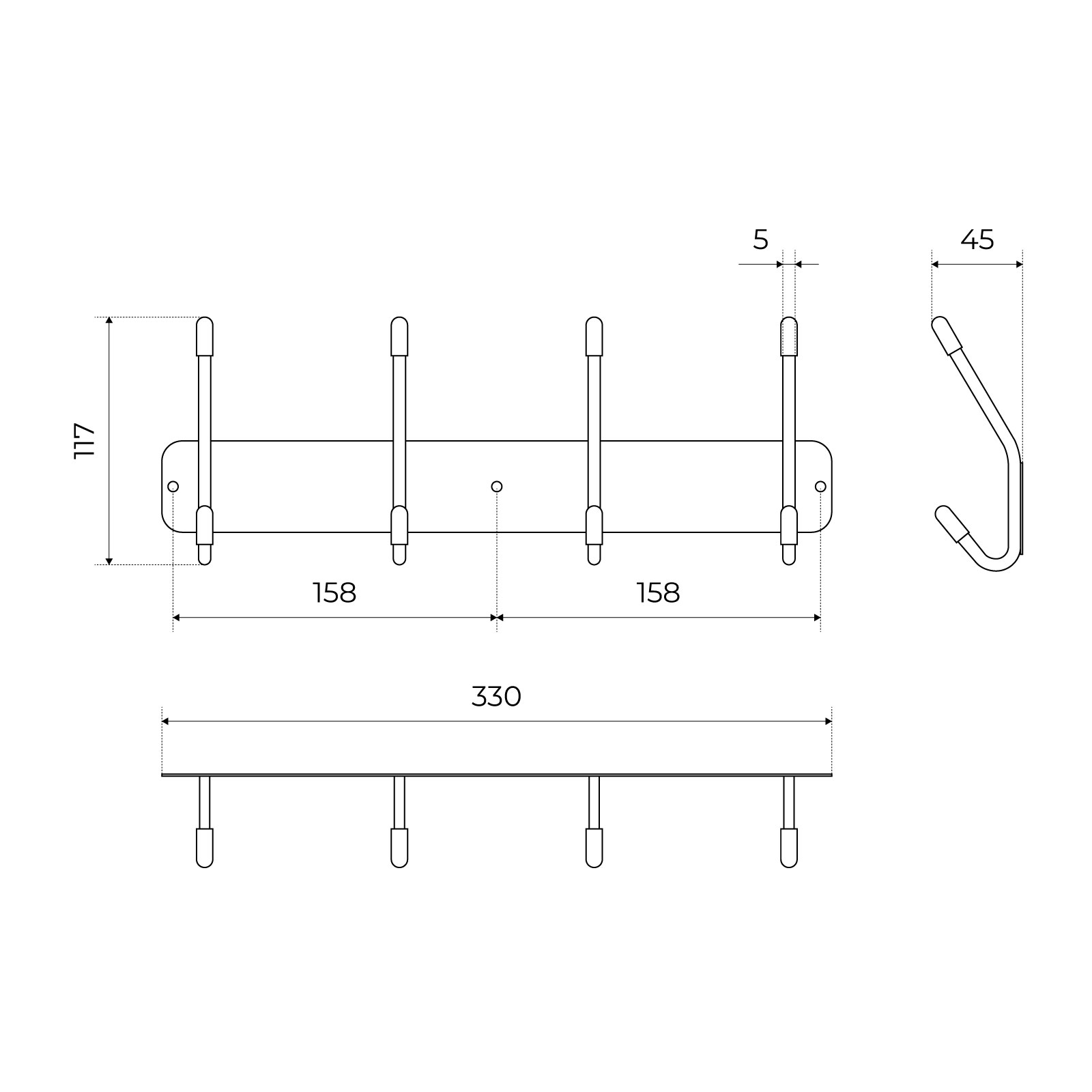 Киров Секрет вешалка четырехрожковая черный (30)