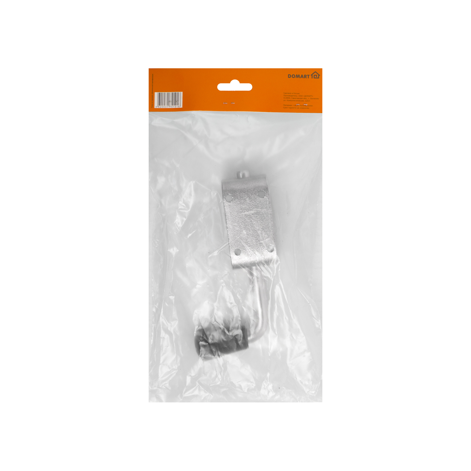 Засов Домарт пружинный  (75) 140мм мод.2 цинк d-13мм (10)