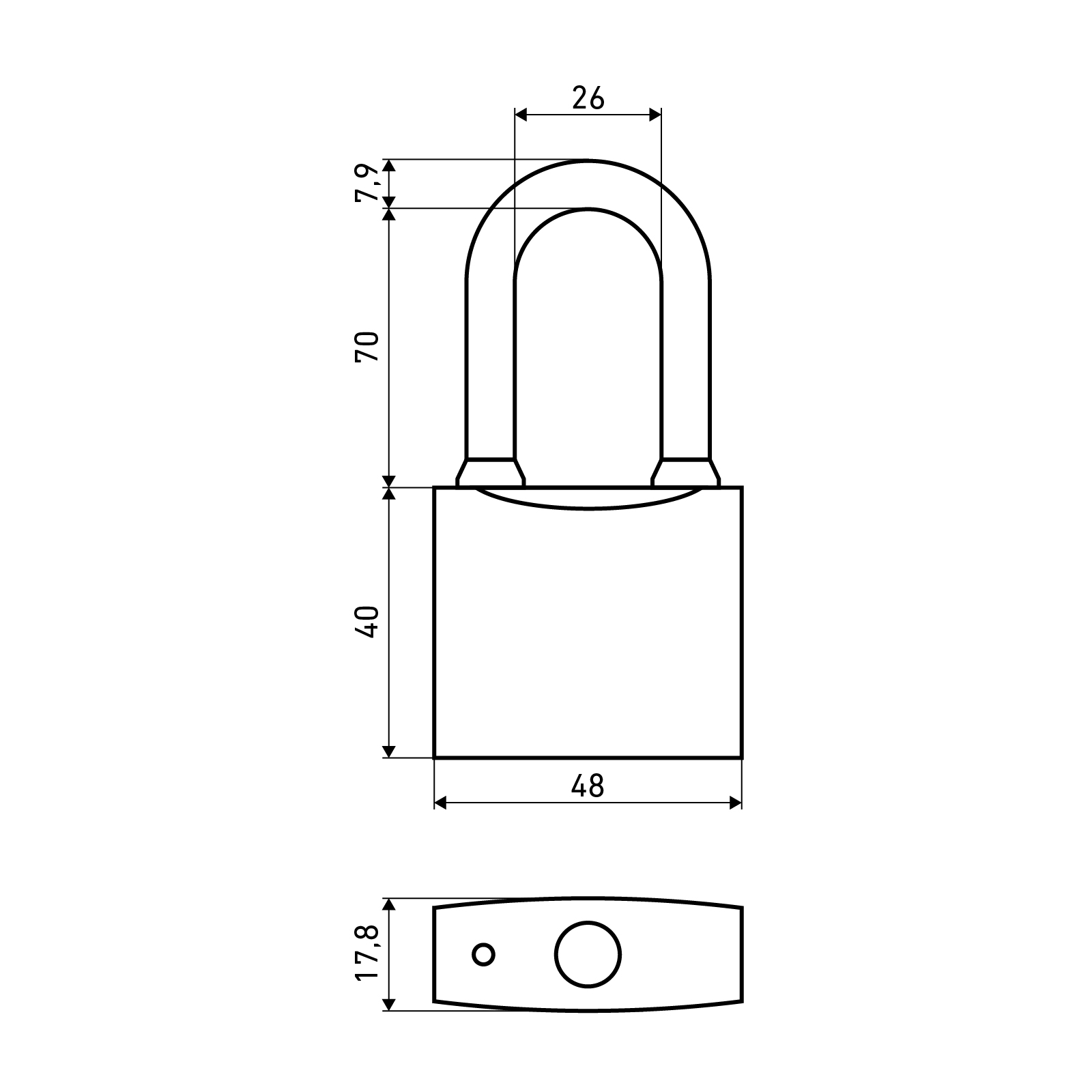 АЛЛЮР ВС1Ч-350Д дл.дужка d8мм 5кл. Замок навесной (48,6!!!)