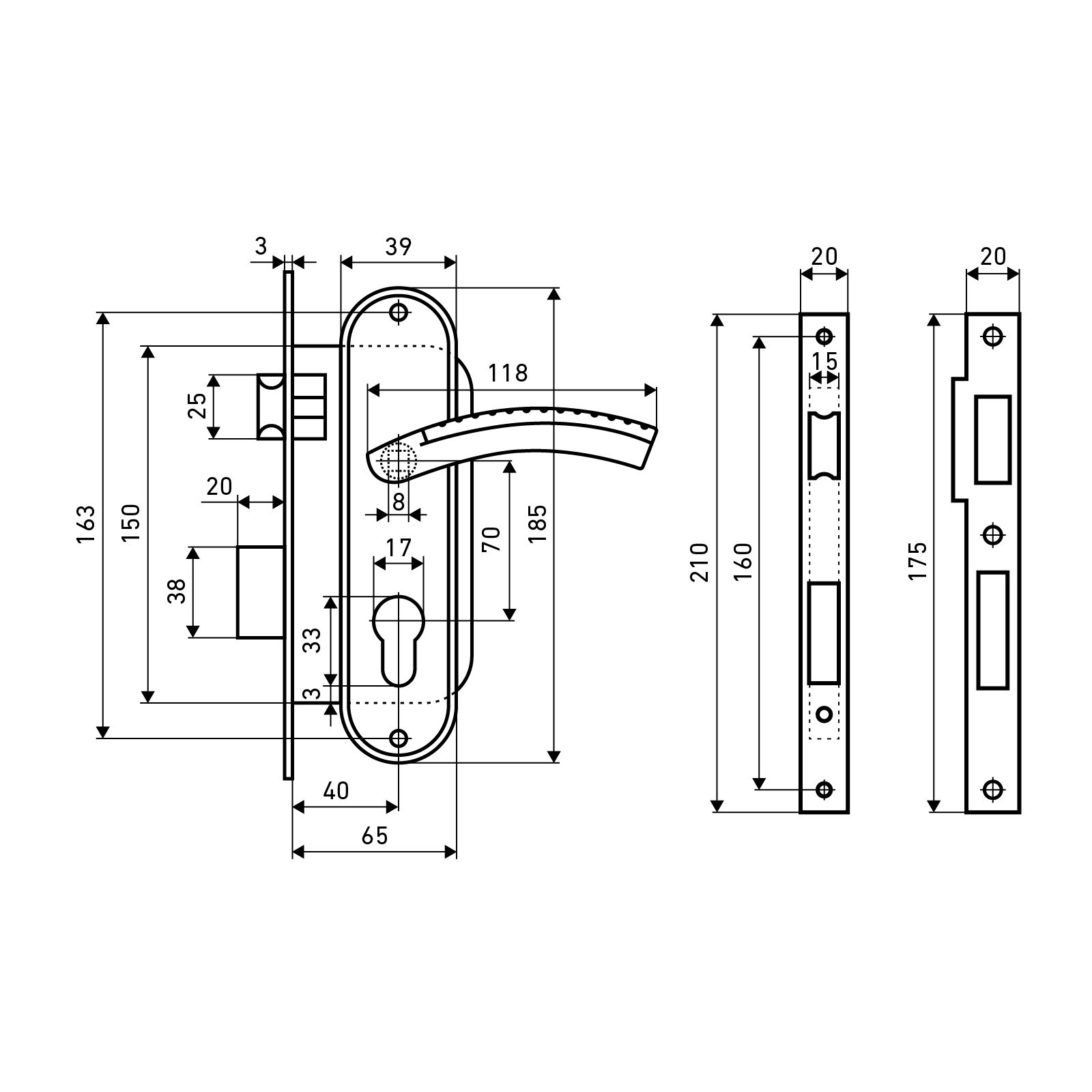 АЛЛЮР 132/1 CP хром Замок врезной с/руч  (12)