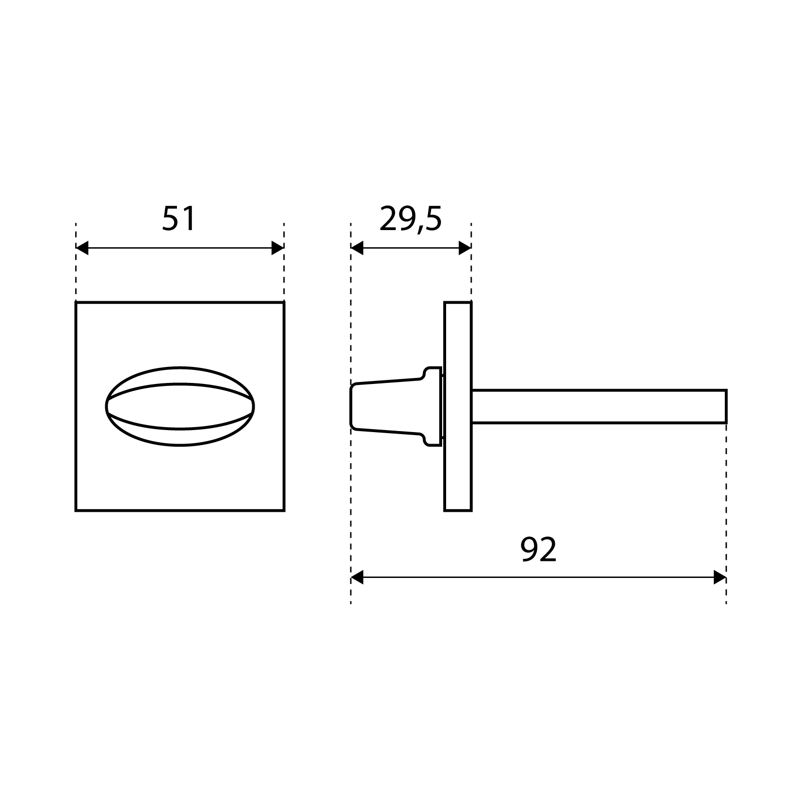 Поворотник БУЛАТ НДФ 02.04 ФЕРОНА хром, квадрат 8х8 мм (10,100)