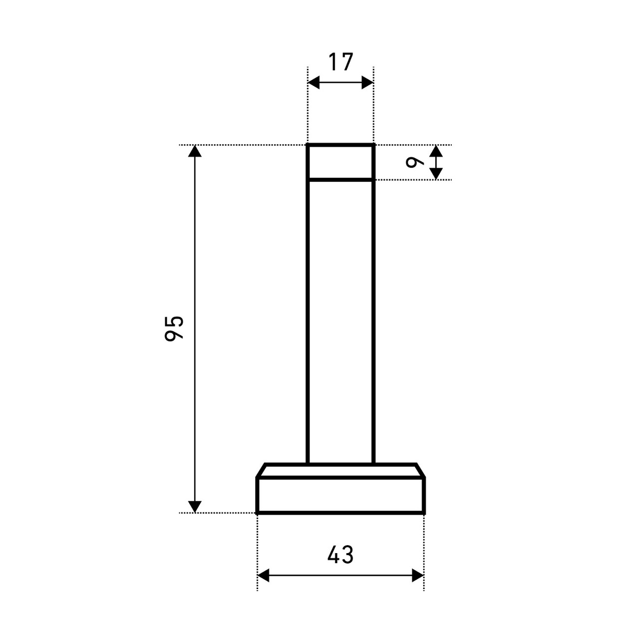 СТАНДАРТ 4317B SS INOX нержавеющая сталь ограничитель дверной (120,20)