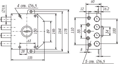 Сенат ЗНС 2-5  б/о 047 Замок накладной тяж (6)