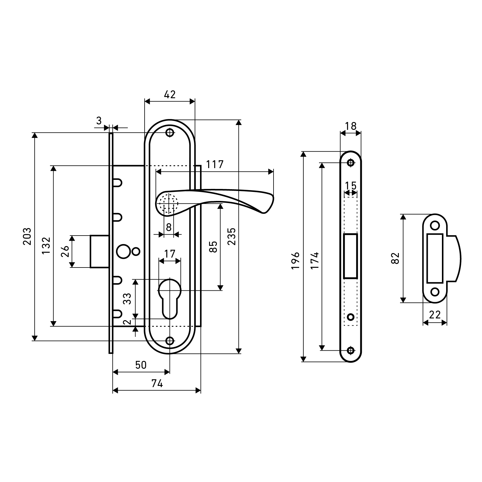 АЛЛЮР ЗВ 7-103/85 GP золото Замок врезной с/руч (20)