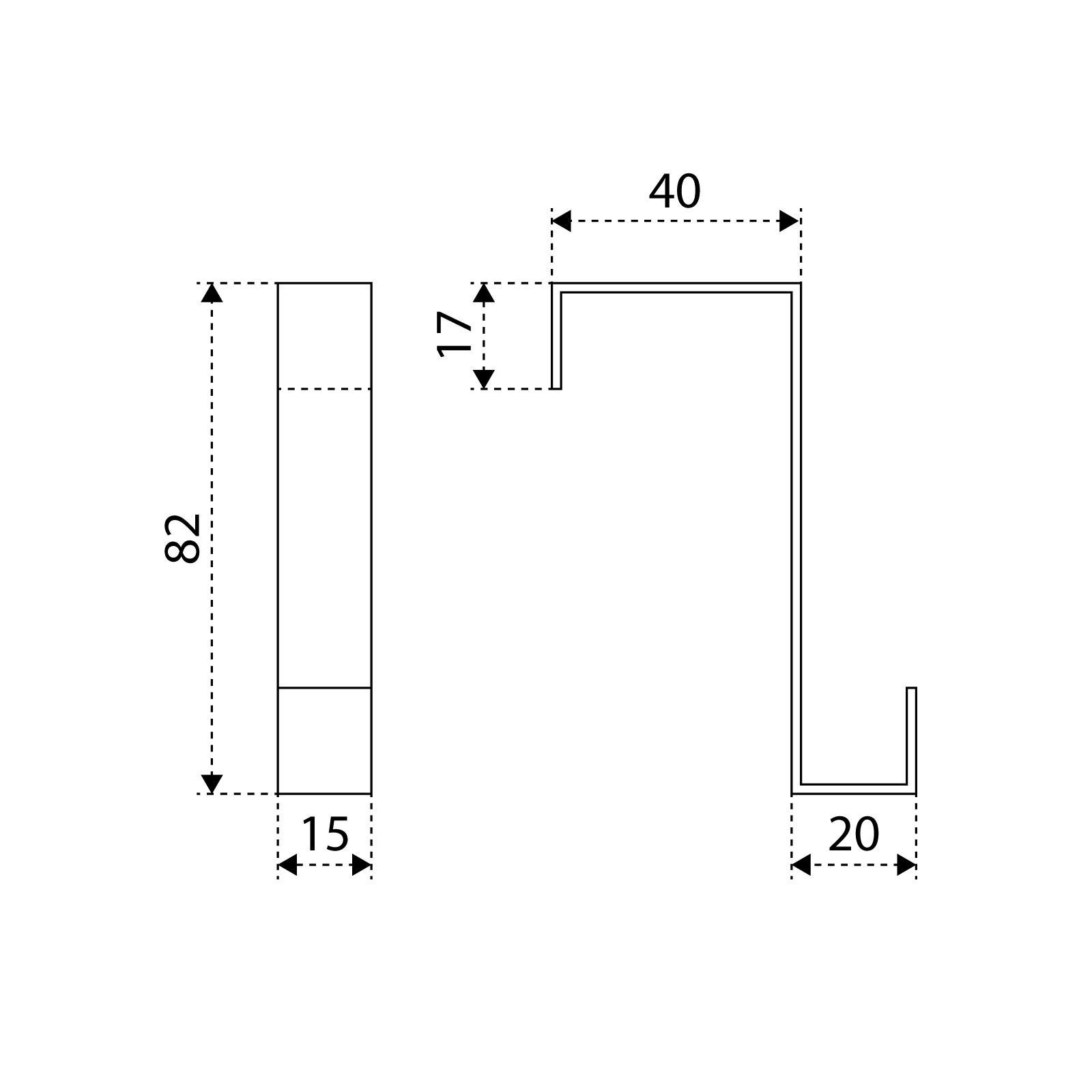 АЛЛЮР КДН-2 (20х40) хром 2 шт. Крючок на дверь навесной (60)