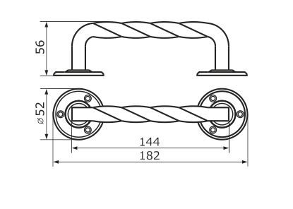 Домарт  мод.5 (180мм) медь антик Ручка-скоба декоративная (10)