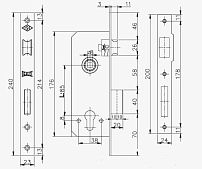 KALE 152/R 40mm W/B латунь б/мех.секр Замок врезной б/руч (30) KALE 152/R 40mm W/B латунь б/мех.секр Замок врезной б/руч (30)