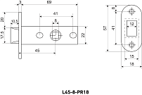 АЛЛЮР АРТ L45-8-PR18 MBN графит пластик овал.торц.планка18мм б/ручек Защёлка (100)