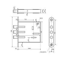 РостовНаДону ЗВ 8-7 скругл.планка 3 риг. 3 кл. Замок врезной б/руч (15)