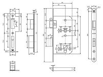 Апекс 8300-INOX (B2B) м/о 72 мм нерж.сталь без ЦМ Замок врезной противопожарный (20) НОВИНКА 