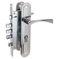 Апекс Т-0523-С-CR-R прав без ц/м с/руч хром ЗЩЗД Замок врезной тяж (10)