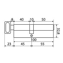 Стандарт MAX 100 (55х45В) SN 5кл мат.никель перф.ключ/верт. Цилиндровый механизм (60,10)