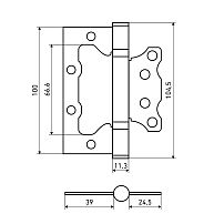 АЛЛЮР 100х75 2BB MAB КОРОБКА 2,5мм мат.бронза Петля накладная без врезки 2 шт (50,10)