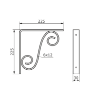 Кронштейн кованый Домарт 225х225 мод.3  СУЗДАЛЬ черный (10) Кронштейн кованый Домарт 225х225 мод.3  СУЗДАЛЬ черный (10)