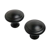 StahlBuro A304 2шт., BL матовый черный. Ручка-кнопка мебельная (400,40)