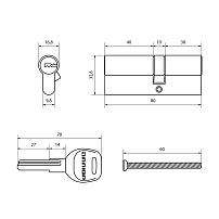 АЛЛЮР HD F 80-5К BP (35x45) латунь перф.кл Цилиндровый механизм (50,10)