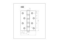 Fantom Hinge 100-4BB FH 22K SATIN золото мат. Петля дверная (50) 