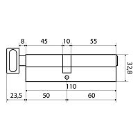 Стандарт MAX 110 (60х50В) SN 5кл мат.никель перф.ключ/верт. Цилиндровый механизм (60,10)