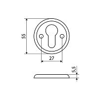 Накладка для ц/м АЛЛЮР 016PZ-55 CP хром для финских дверей (200,20)