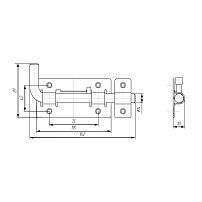 Засов Киров Секрет ЗД-03 антик серебро круглый Г-образный (20)