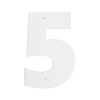Цифра дверная Пермь "5" белая 100 мм 
