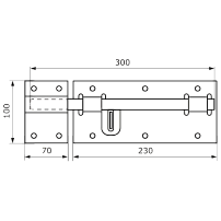 Засов Домарт гаражный с проушиной 300мм б/п d-16мм (5) Засов Домарт гаражный с проушиной 300мм б/п d-16мм (5)