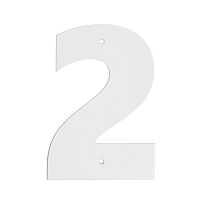 Цифра дверная Пермь "2" белая 100 мм 