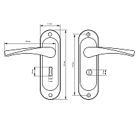 СТАНДАРТ ручка для защелки PH 103/50 L SN левая мат.никель с фиксацией Комплект ручек (30)