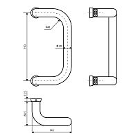 ЛДМ FURAL (Фурал) 350 мм корич. (алюм.) Ручка-скоба (01.350.30 RAL 8024) (10) 