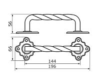 Домарт  мод.6 (200мм) черная Ручка-скоба декоративная (10)