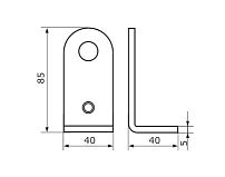 Домарт Проушина усиленная угловая 40*85*40 (толщ. 5мм) черный d 15мм (50) Домарт Проушина усиленная угловая 40*85*40 (толщ. 5мм) черный d 15мм (50)