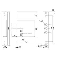 Гардиан 30.01 5кл б/о без/накл Замок врезной б/руч (20)