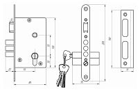 Д-град Зенит ЗВ4-3.03Р серебро 3 ригеля м/о 55 Замок врезной с/руч (15) Д-град Зенит ЗВ4-3.03Р серебро 3 ригеля м/о 55 Замок врезной с/руч (15)