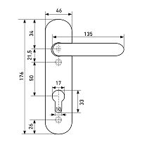 MCL РН-7201П (КВ-125мм) черные для технических дверей Комплект ручек (20)