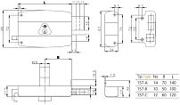 KALE 157/В анг.ключ 3 кл Замок накладной (20) KALE 157/В анг.ключ 3 кл Замок накладной (20)