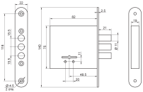 Рязань ЗВ 8-8У/13 79902 Замок врезной б/руч (20)