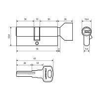 Стандарт Z.F.70В-5K (30x10x30B) SN 5кл перф.ключ/верт. Цилиндровый механизм (96,12) 