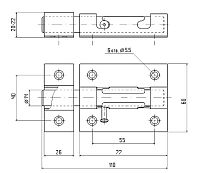 С-Пб Засов накладной  универсал. с круг.ригелем медь (40)